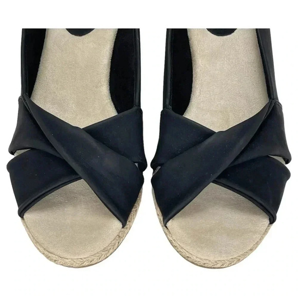 Easy Street Maureen Womens Super Flex Zone Black Wedge Dress Sandals Size 11M - Picture 10 of 15